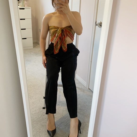 Vintage scarf | silky brown colour - Picture 9 of 9